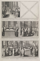 KG 11838
<br/>
Catholiques: L'EVEQUE ecrit L'ALPHABET sur la CROIX de CENDRES, (...) les RELIQUES dans L'AUTEL.
<br/>
<em>Picart, Bernard (1673-1733)</em>